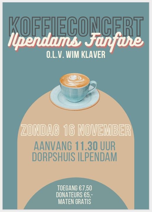 Poster van Ilpendams Fanfare koffieconcert
