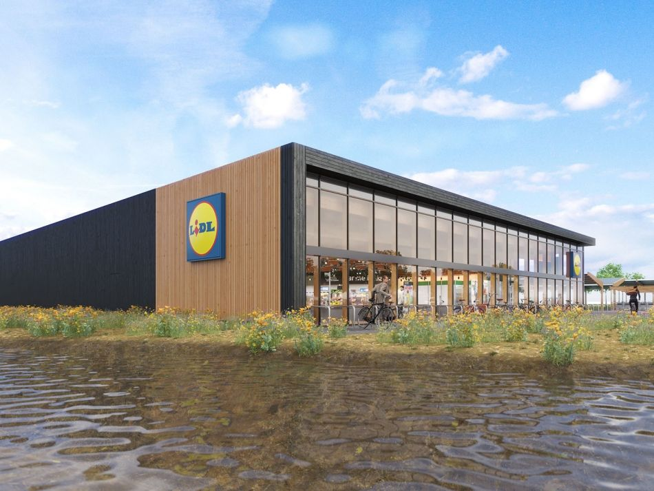 De nieuwe duurzame LIDL in Almere.