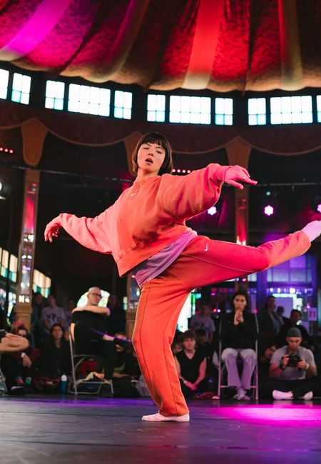 Danser tijdens battle Nederlandse Dansdagen