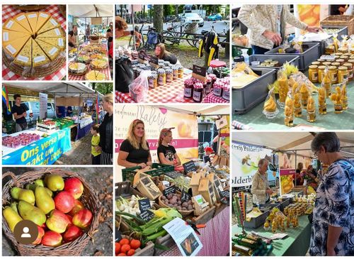 Een collage van de zondagmarkt Middenbeemster