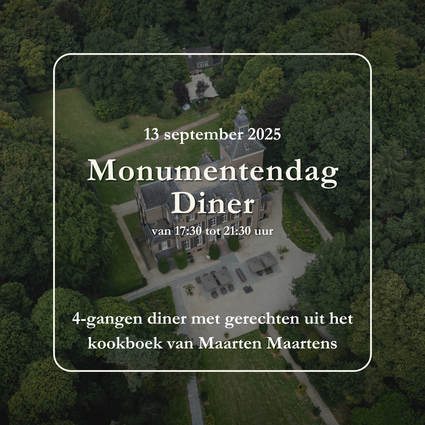 Een tekst met erop: Monumentendag Diner