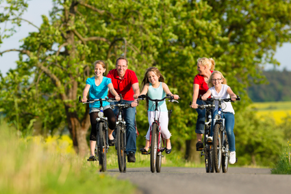 Fietsen gezin