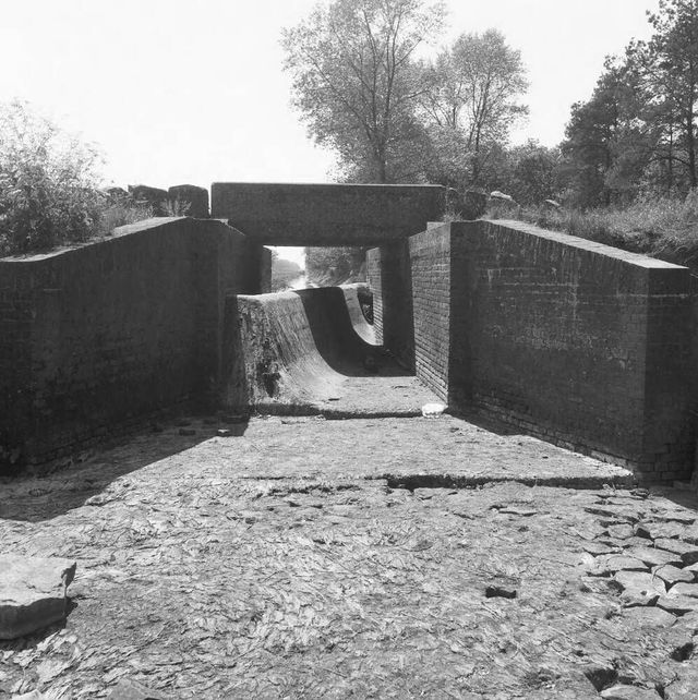 Aanleg van de stuw in 1962