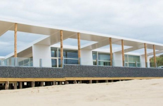 Strand Ruig, Netherlands, Cadzand beach bar with view at the sea