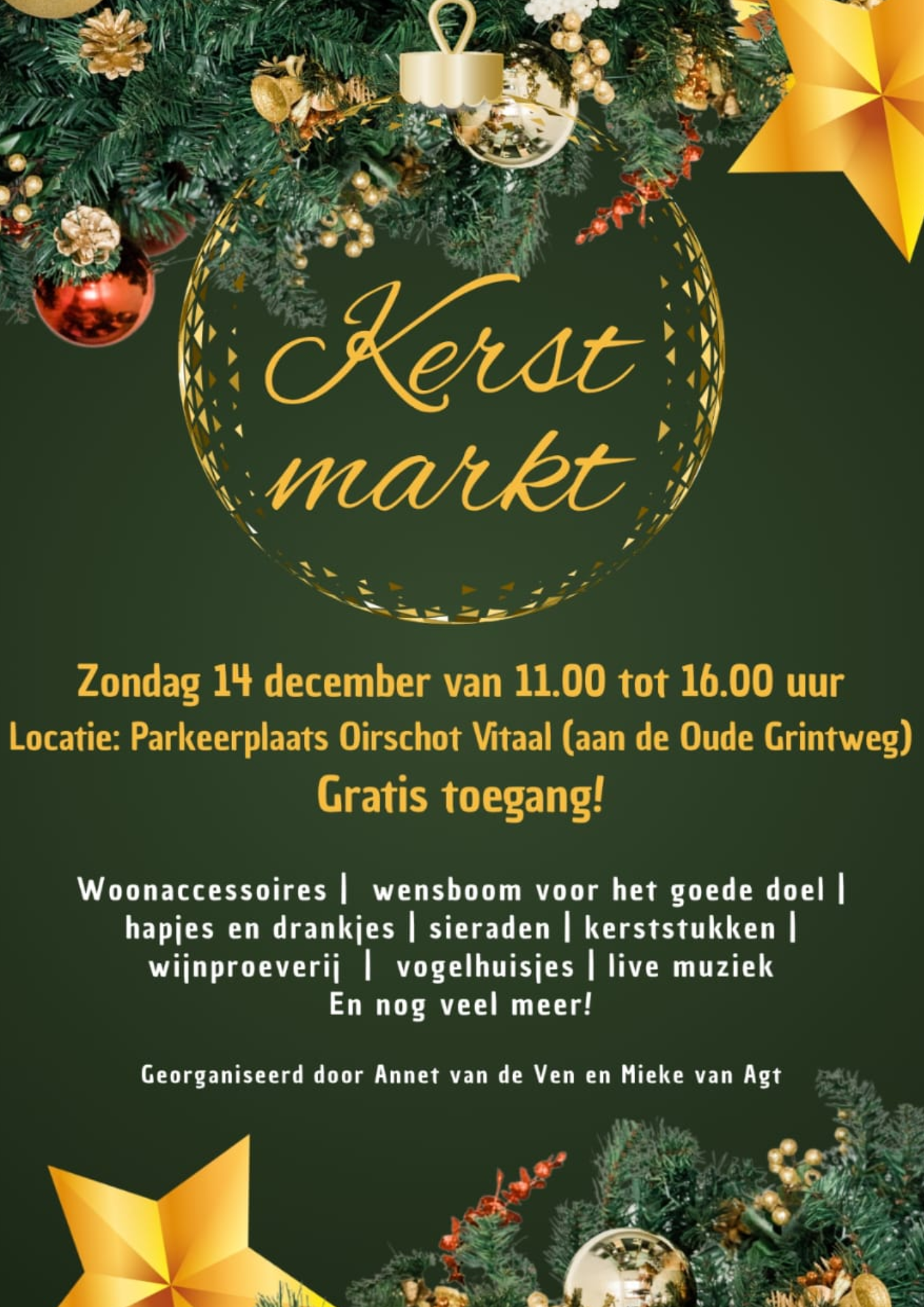 aankondiging kerstmarkt in Oirschot