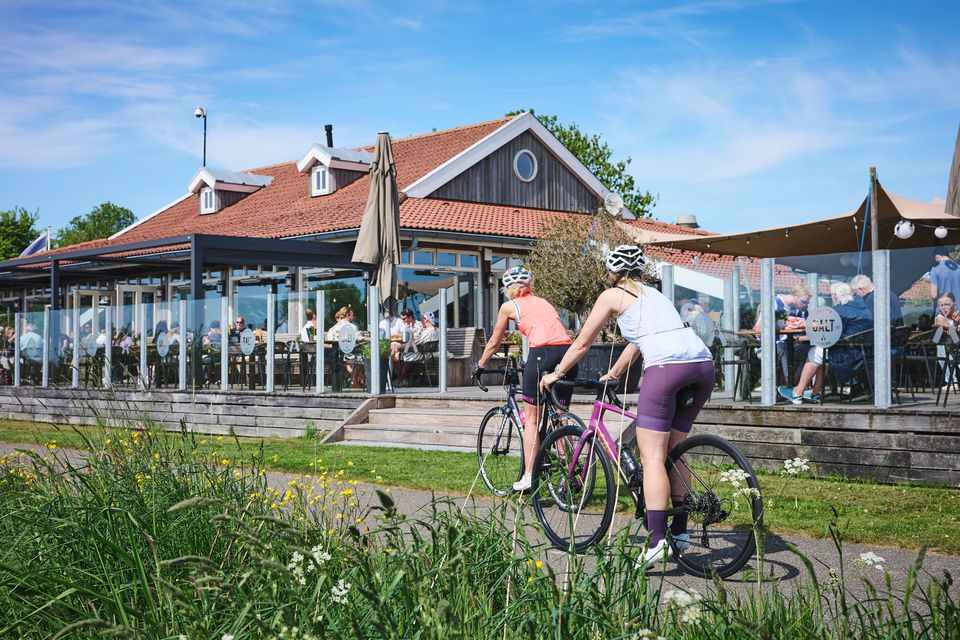 Fietsers bij Paviljoen SALT Terherne