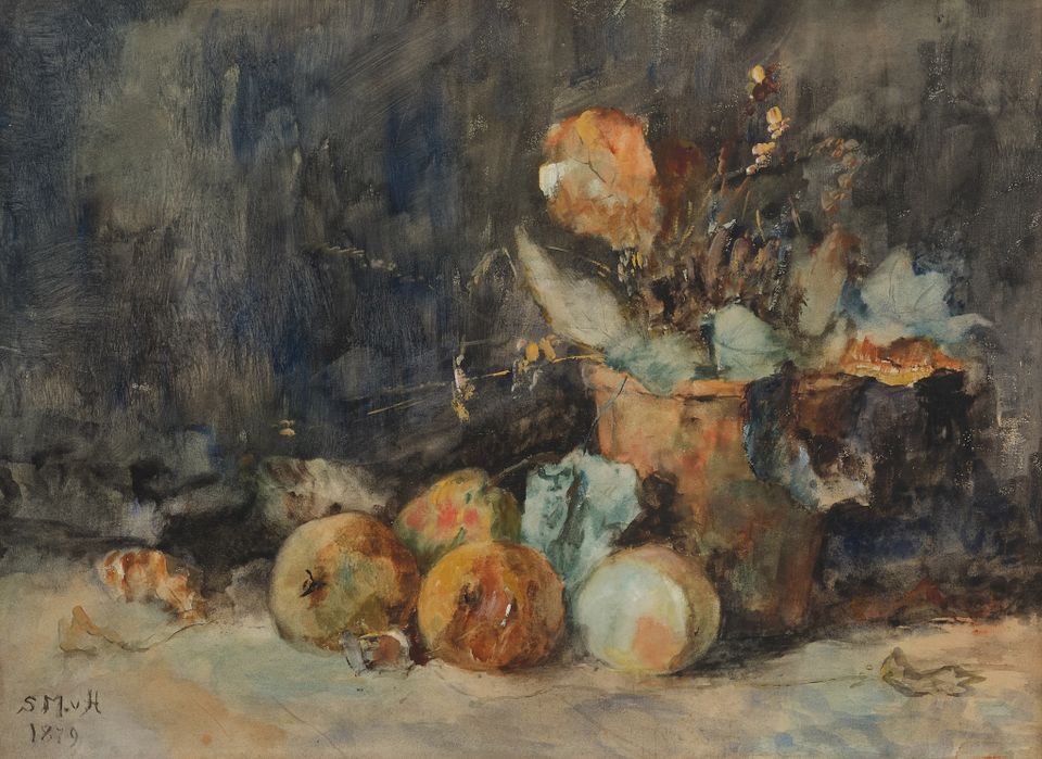 Sientje Mesdag van Houten - Stilleven met fruit en bloemen - Aquarel - Collectie De Wieger