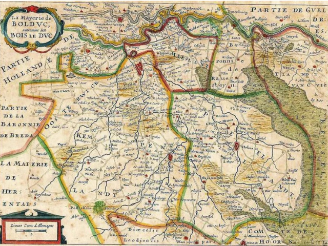 Kaart van de Meijerij van 's-Hertogenbosch (KB Brussel, MS. 21.596 D.)