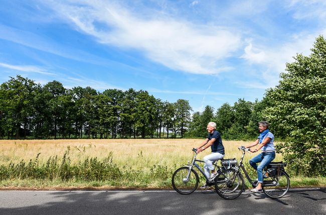 Fietsers langs de Grebbelinie