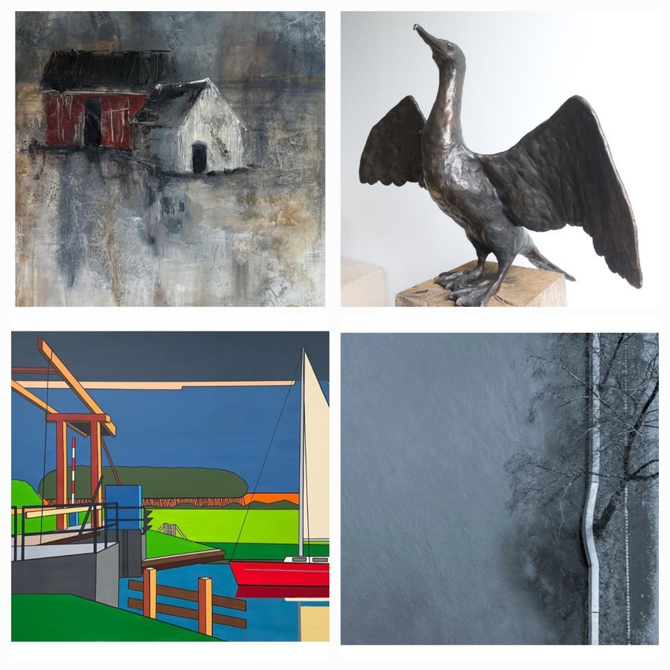 Verschillende kunstuitingen in een collage.