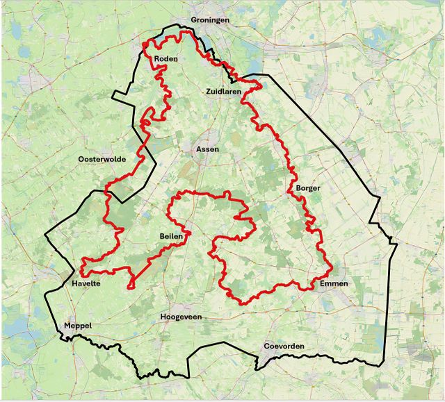 Drenthepad Nivon kaart route