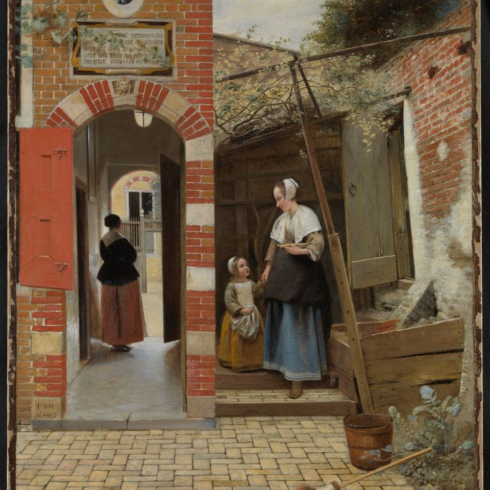 Pieter de Hooch (1629- in of na 1679), Binnenplaats van een huis in Delft, 1658, The National Gallery, Londen