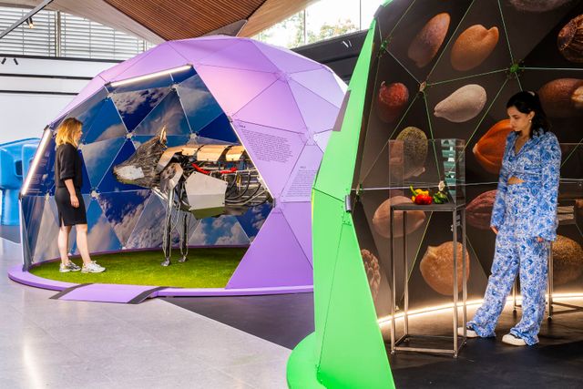 Spacefarmin tentoonstelling in het Evoluon. Cow & Seed dome