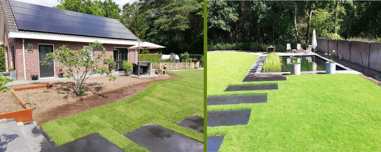 Overzicht B&B en tuin