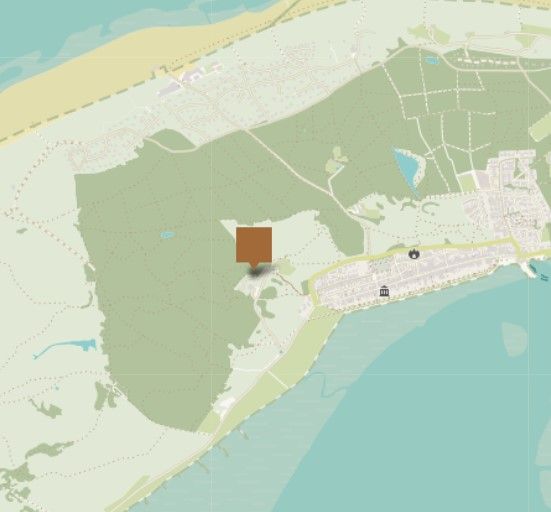 Kaart kaasbunker Vlieland