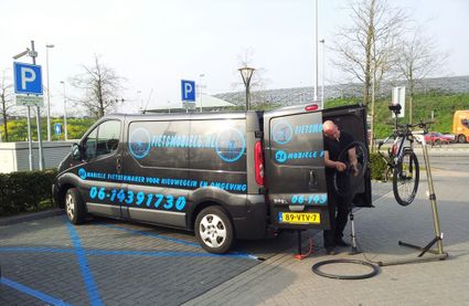 Fietsmobiele aan het werk