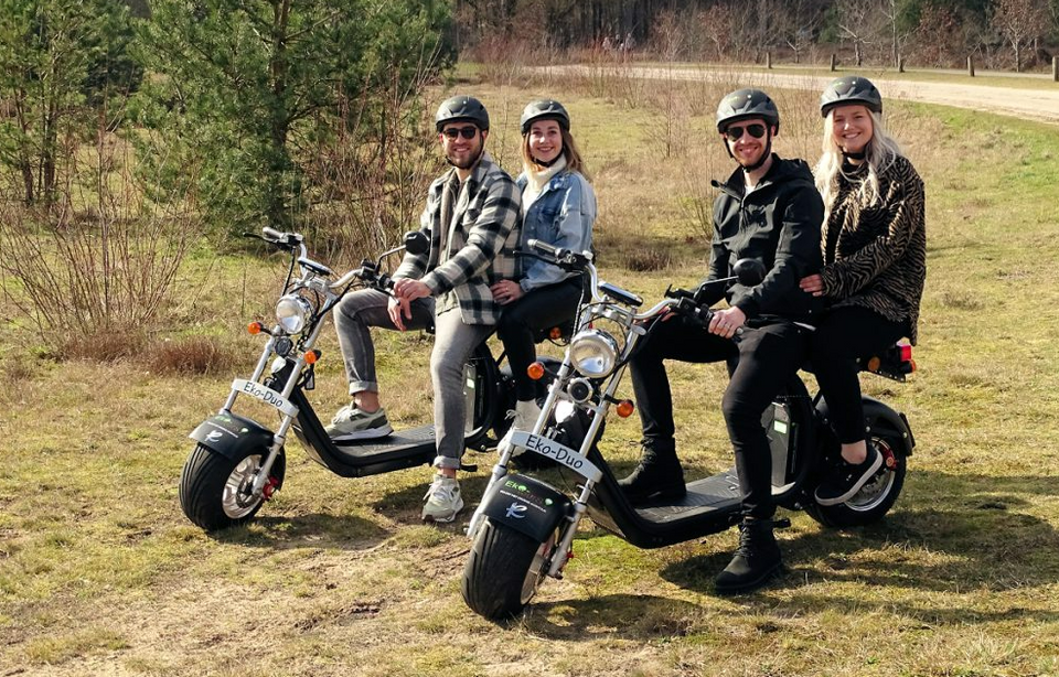 Safely touring together on an Eko-Duo-Chopper