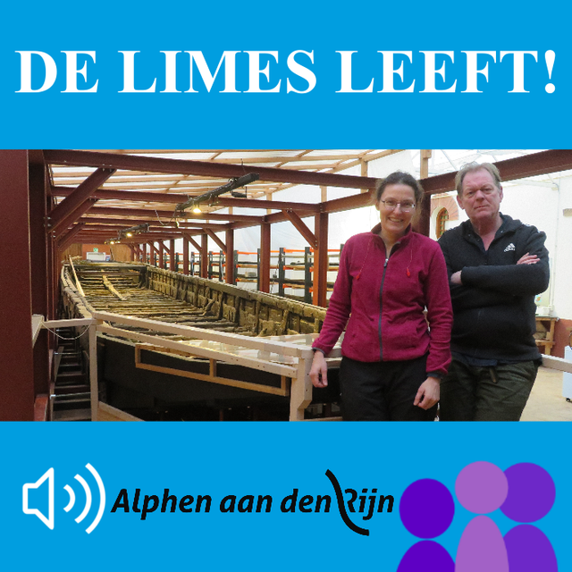 Banner van de podcast, met een portret van Tom Hazenberg en Yardeni Vorst, en de tekst De Limes Leeft.