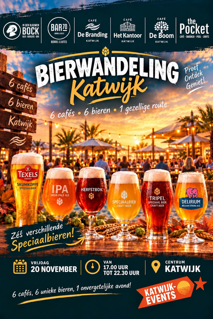 Bierwandeling Centrum Katwijk flyer