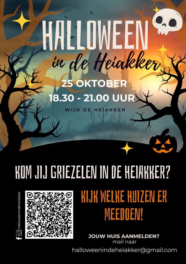 Affiche Halloween in de Heiakker